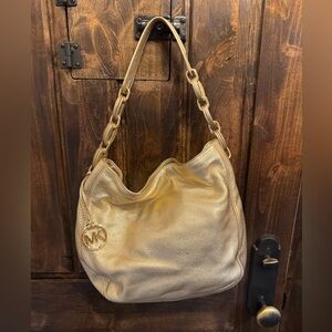 Michael Kors Metallic Gold Hobo Bag